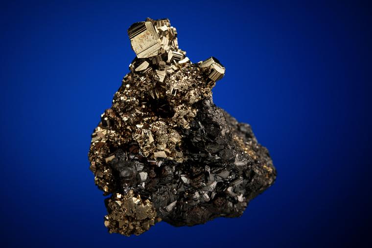 PYRITE with SIDERITE on SPHALERITE