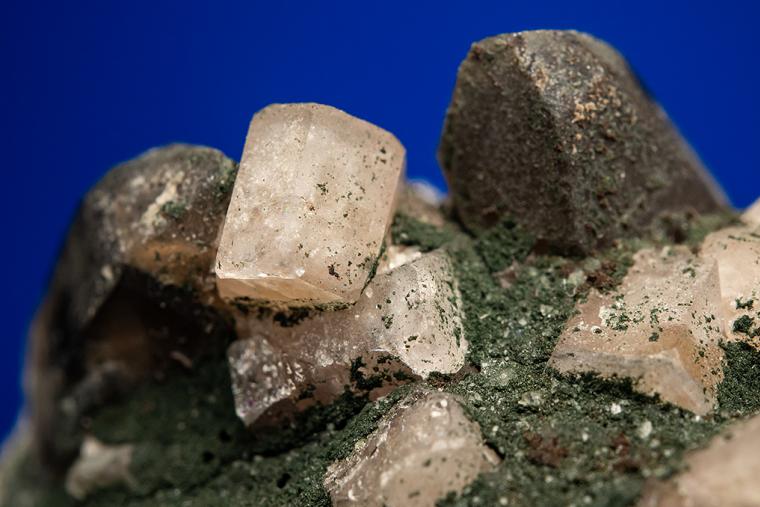 FLUORAPATITE with QUARTZ var. Smoky on MICROCLINE
