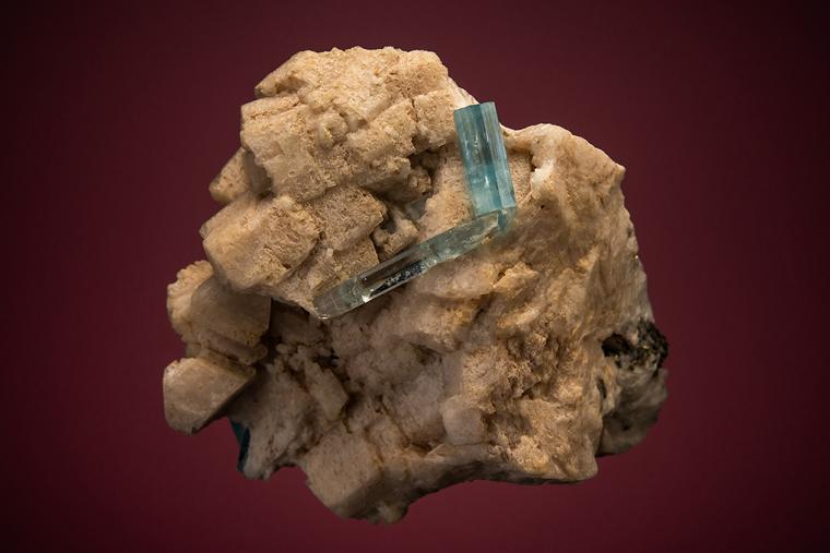 BERYL var. Aquamarine on MICROCLINE