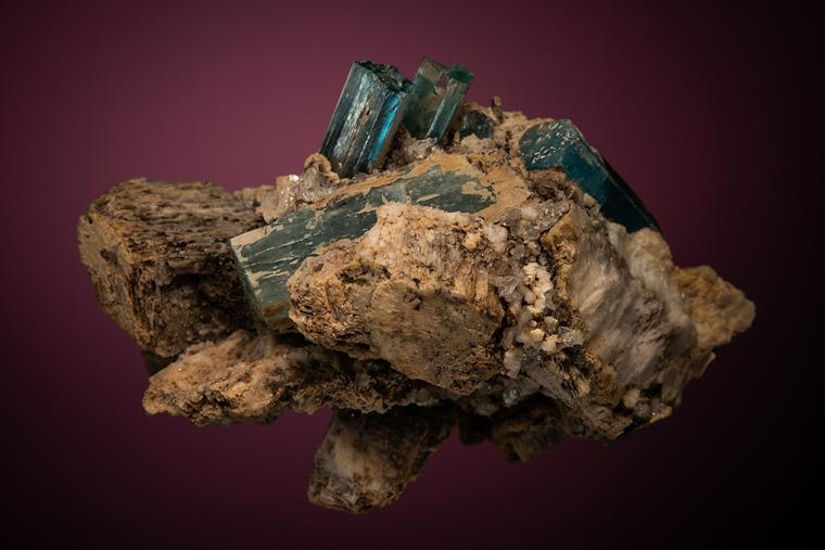 BERYL var. Aquamarine with MICROCLINE and QUARTZ