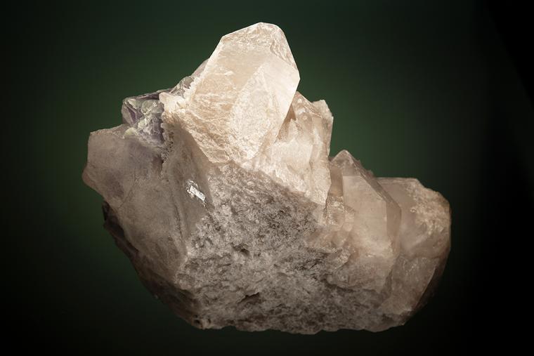 FLUORITE on QUARTZ
