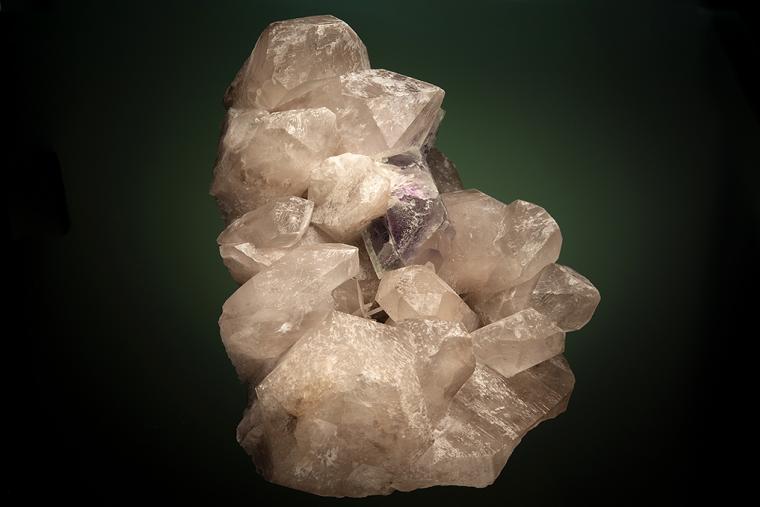 FLUORITE on QUARTZ