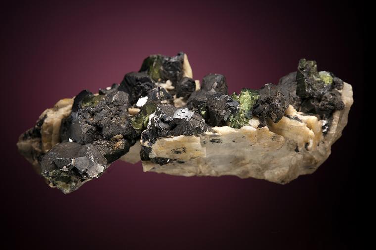 SPHALERITE with GALENA on BARITE (repaired)