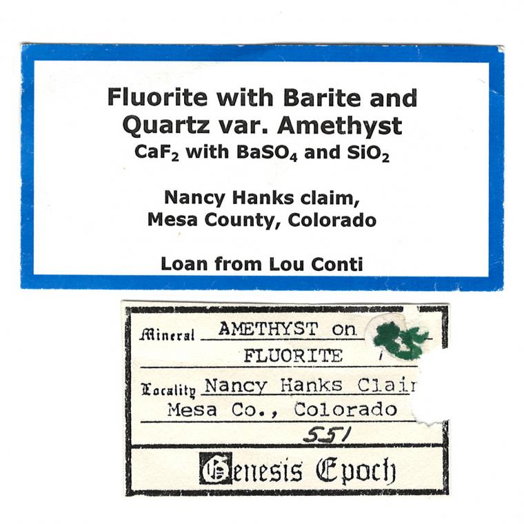 QUARTZ var. Amethyst on FLUORITE