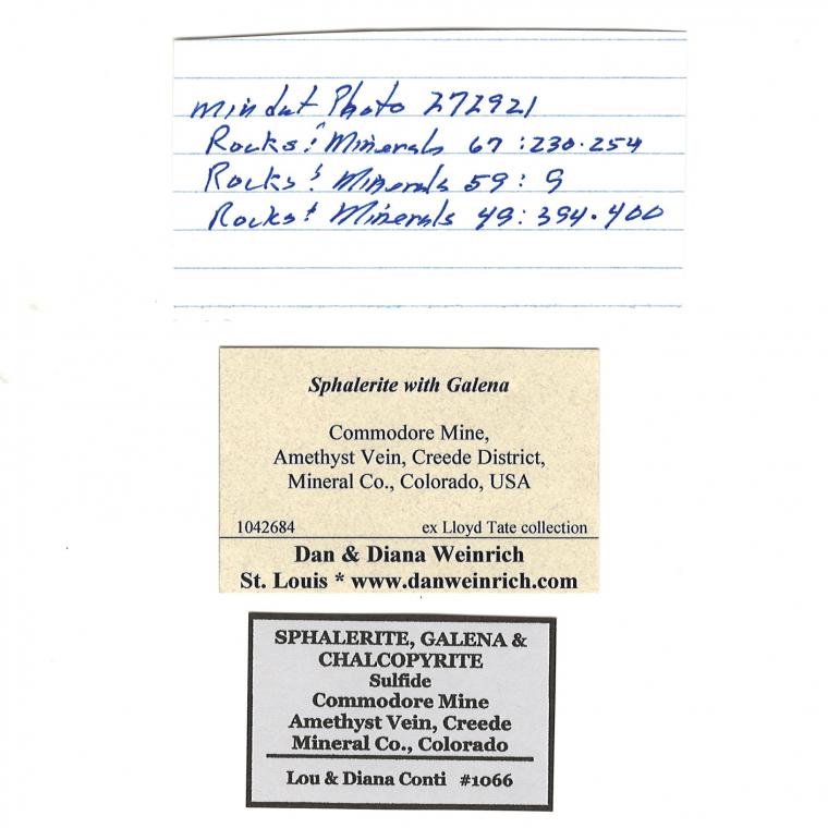 SPHALERITE with CHALCOPYRITE and GALENA