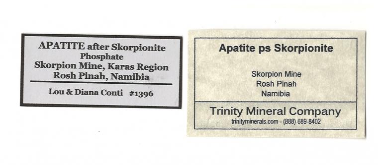 APATITE after SKORPIONITE