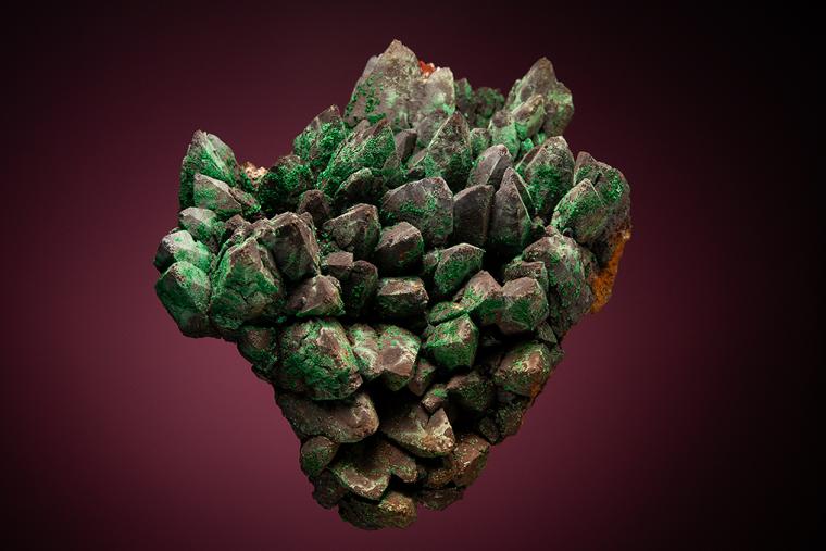 GOETHITE after CALCITE with MALACHITE