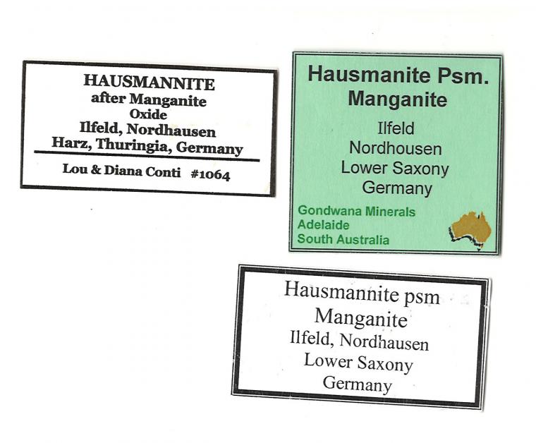 HAUSMANNITE after MANGANITE