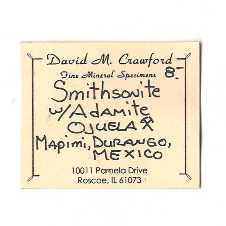 SMITHSONITE with ADAMITE