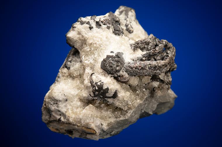 SILVER with ACANTHITE and CALCITE
