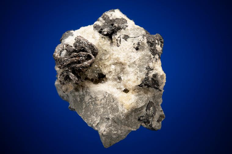 SILVER with ACANTHITE and CALCITE