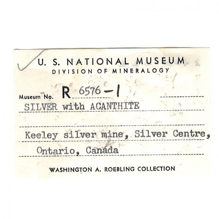 SILVER with ACANTHITE and CALCITE