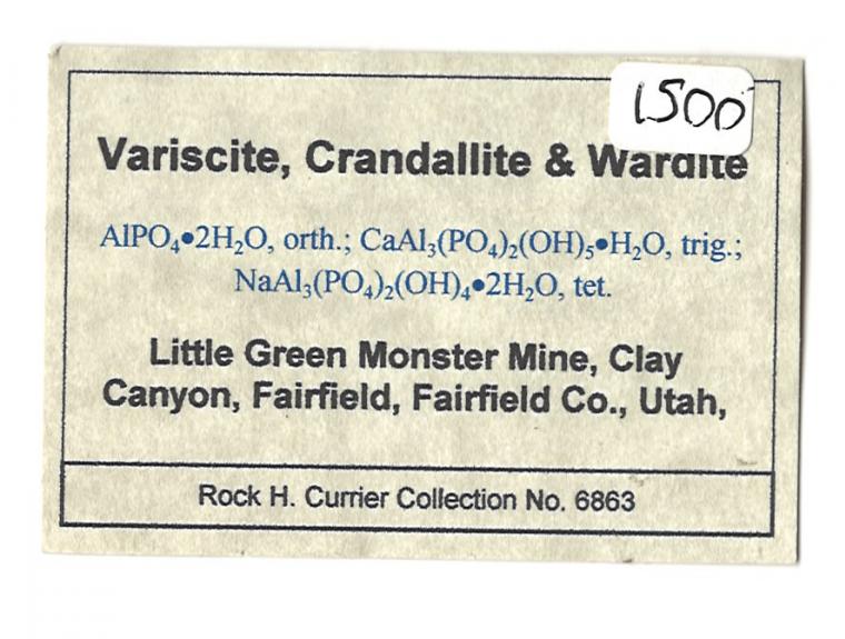 VARISCITE with CRANDALLITE and WARDITE