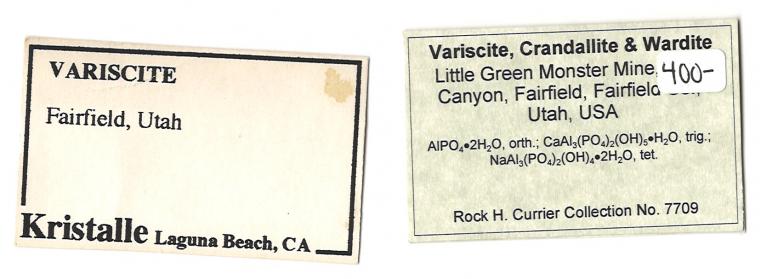 VARISCITE with CRANDALLITE and WARDITE