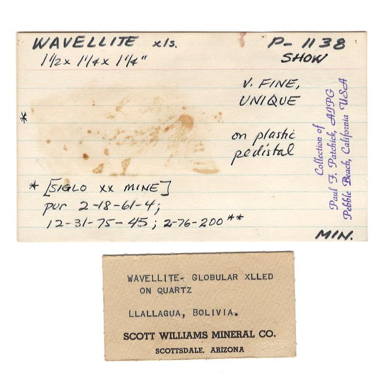 WAVELLITE on QUARTZ