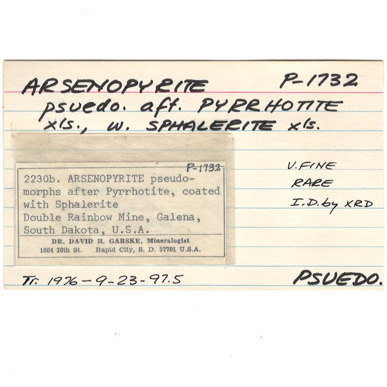 ARSENOPYRITE after PYRRHOTITE