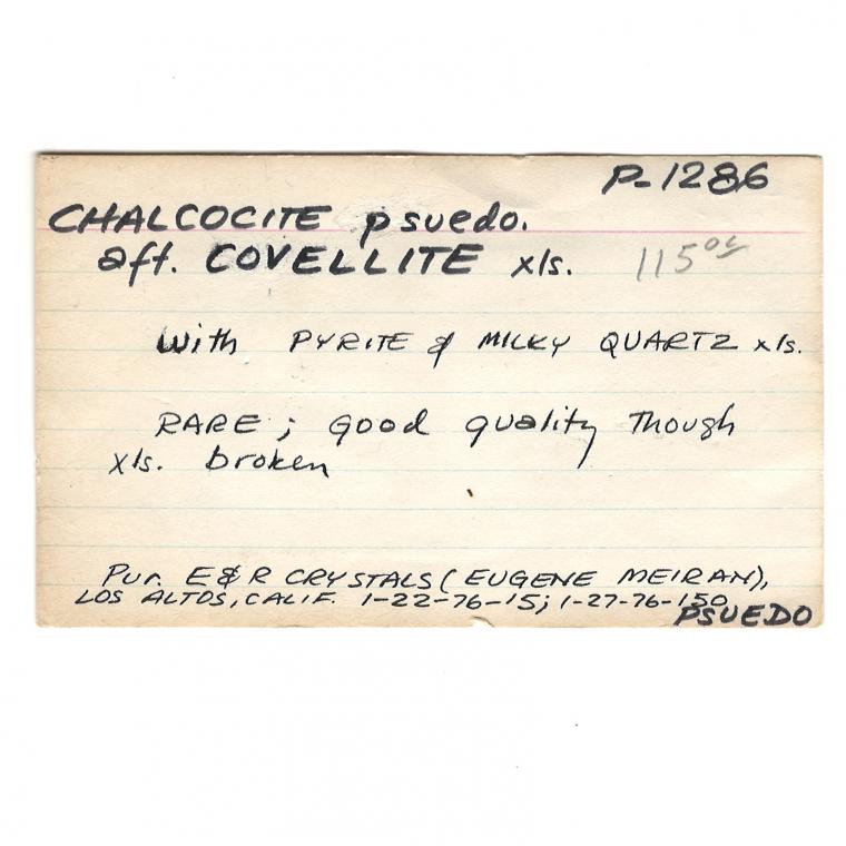 CHALCOCITE after COVELLITE