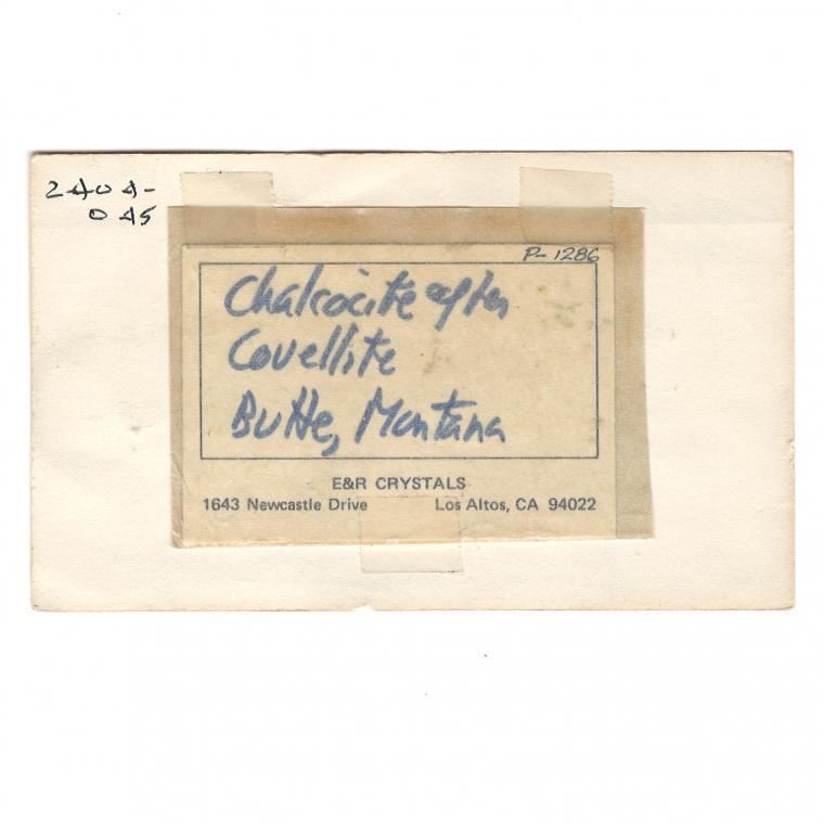 CHALCOCITE after COVELLITE