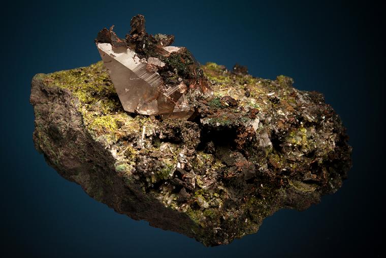 COPPER in CALCITE on EPIDOTE