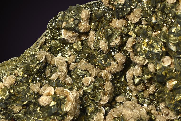 RHODOCHROSITE on CHALCOPYRITE